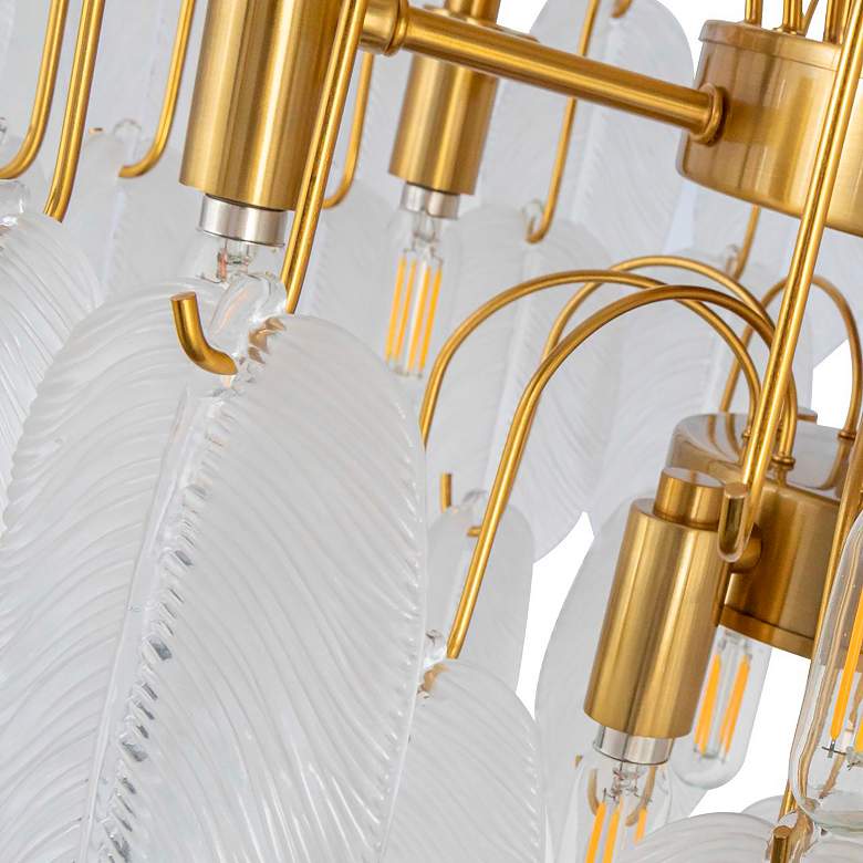 Image 3 Alessia 22.6" Wide 10-Light Brushed Brass Chandelier With White Glass more views