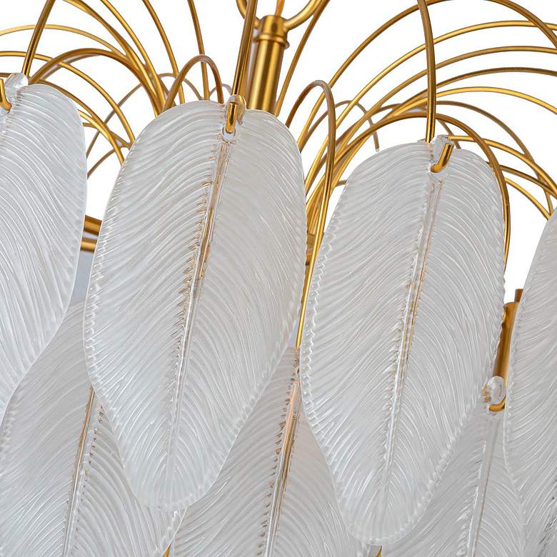 Image 4 Alessia 22.6" Wide 10-Light Brushed Brass Chandelier With White Glass more views