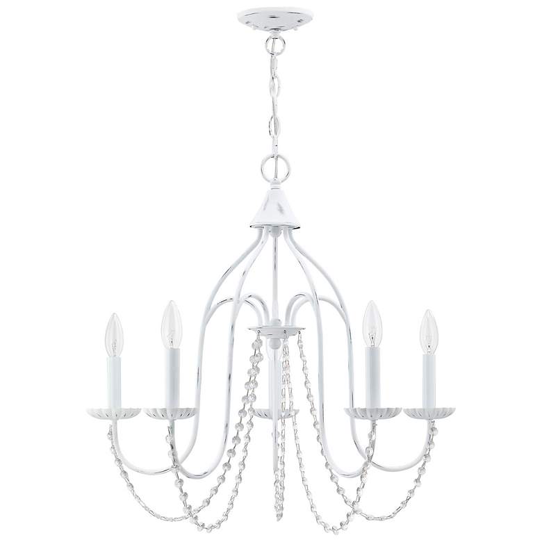 Image 6 Alessia 24" Wide Antique White 5-Light Chandelier more views