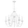6_Alessia 24" Wide Antique White 5-Light Chandelier more views