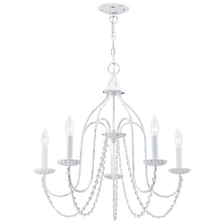 Image 7 Alessia 24" Wide Antique White 5-Light Chandelier more views