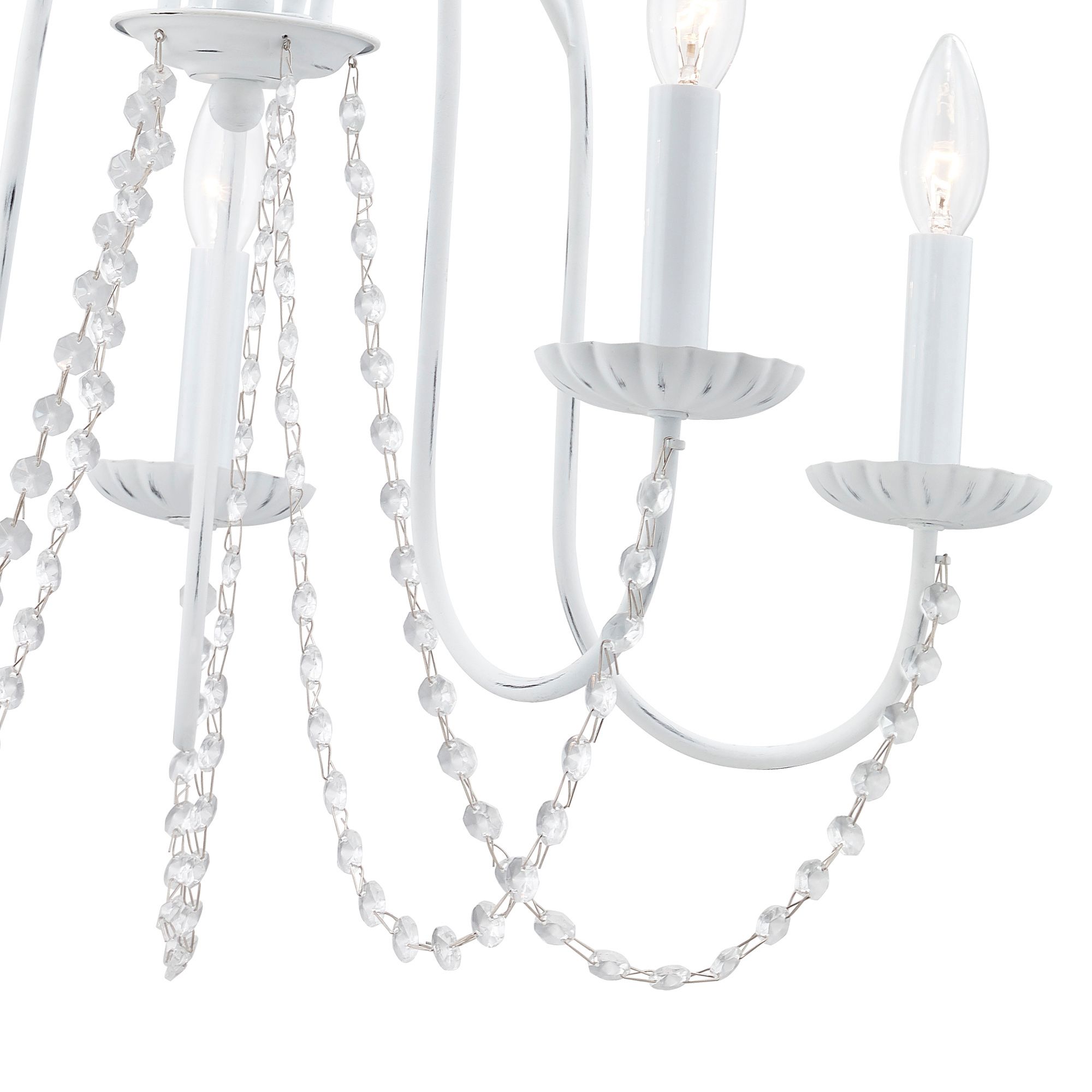 Alessia 24" Wide Antique White 5-Light Chandelier in scene