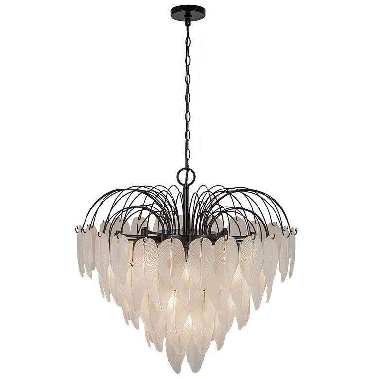 Image 2 Alessia 28.5" Wide 19-Light Black Chandelier w/ White Shade more views