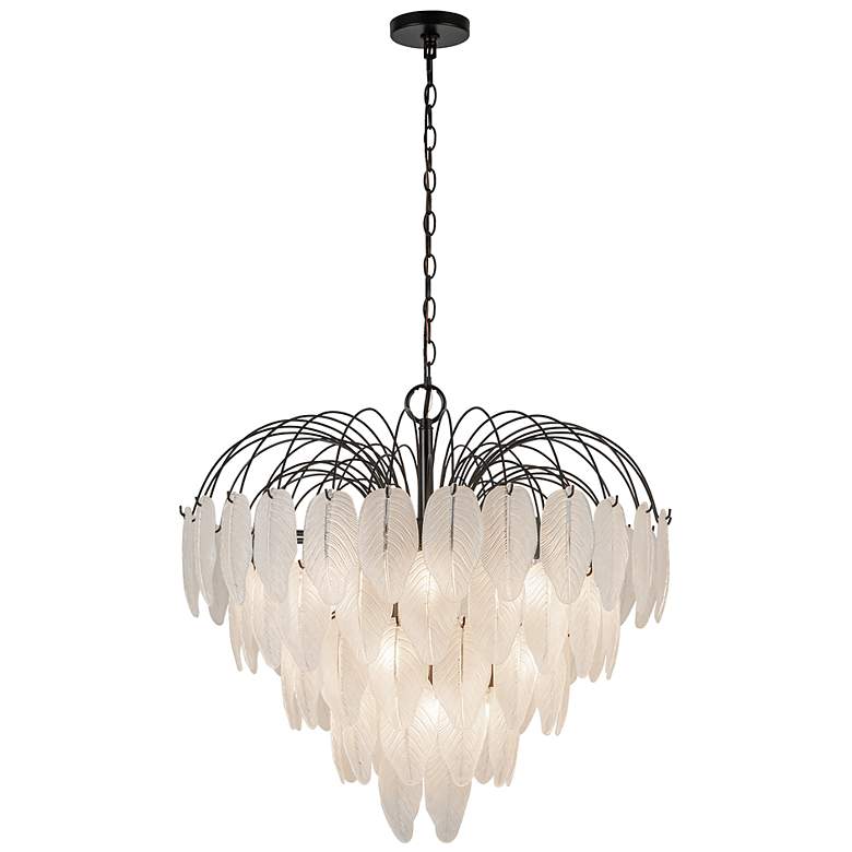 Image 3 Alessia 28.5" Wide 19-Light Black Chandelier w/ White Shade more views