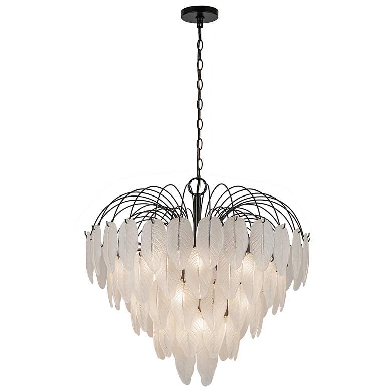 Image 4 Alessia 28.5" Wide 19-Light Black Chandelier w/ White Shade more views