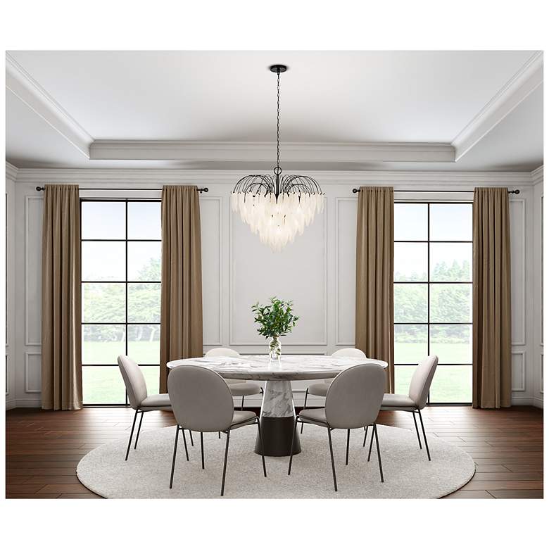 Image 6 Alessia 28.5" Wide 19-Light Black Chandelier w/ White Shade more views