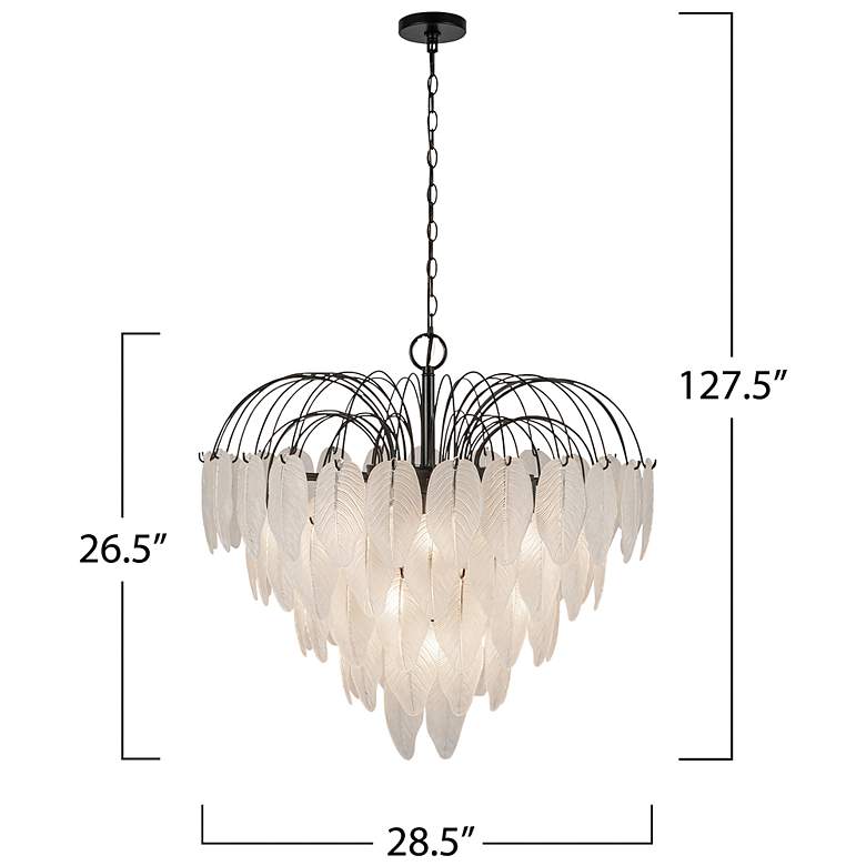 Image 7 Alessia 28.5" Wide 19-Light Black Chandelier w/ White Shade more views