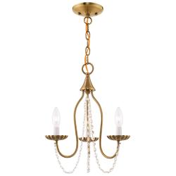 Alessia 3 Light Antique Brass Mini Chandelier