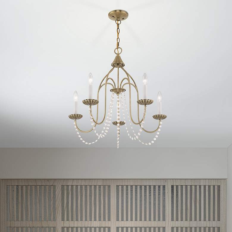 Image 1 Alessia 3 Light Antique Brass Mini Chandelier