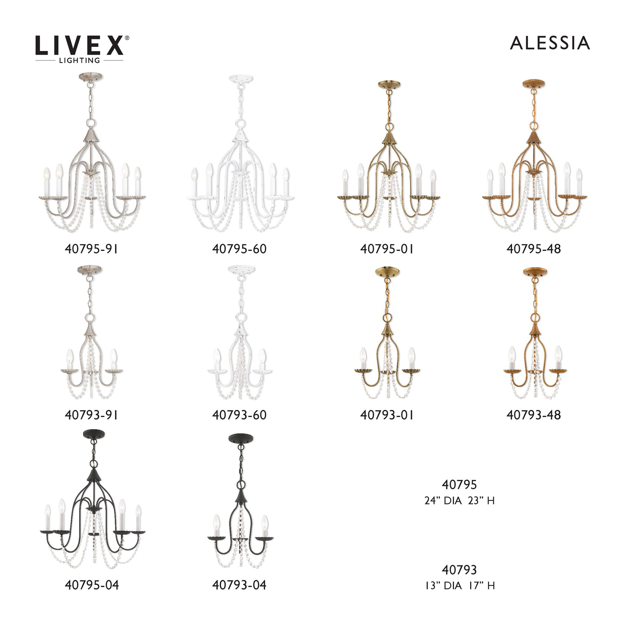 Image 3 Alessia 3 Light Antique White Mini Chandelier more views