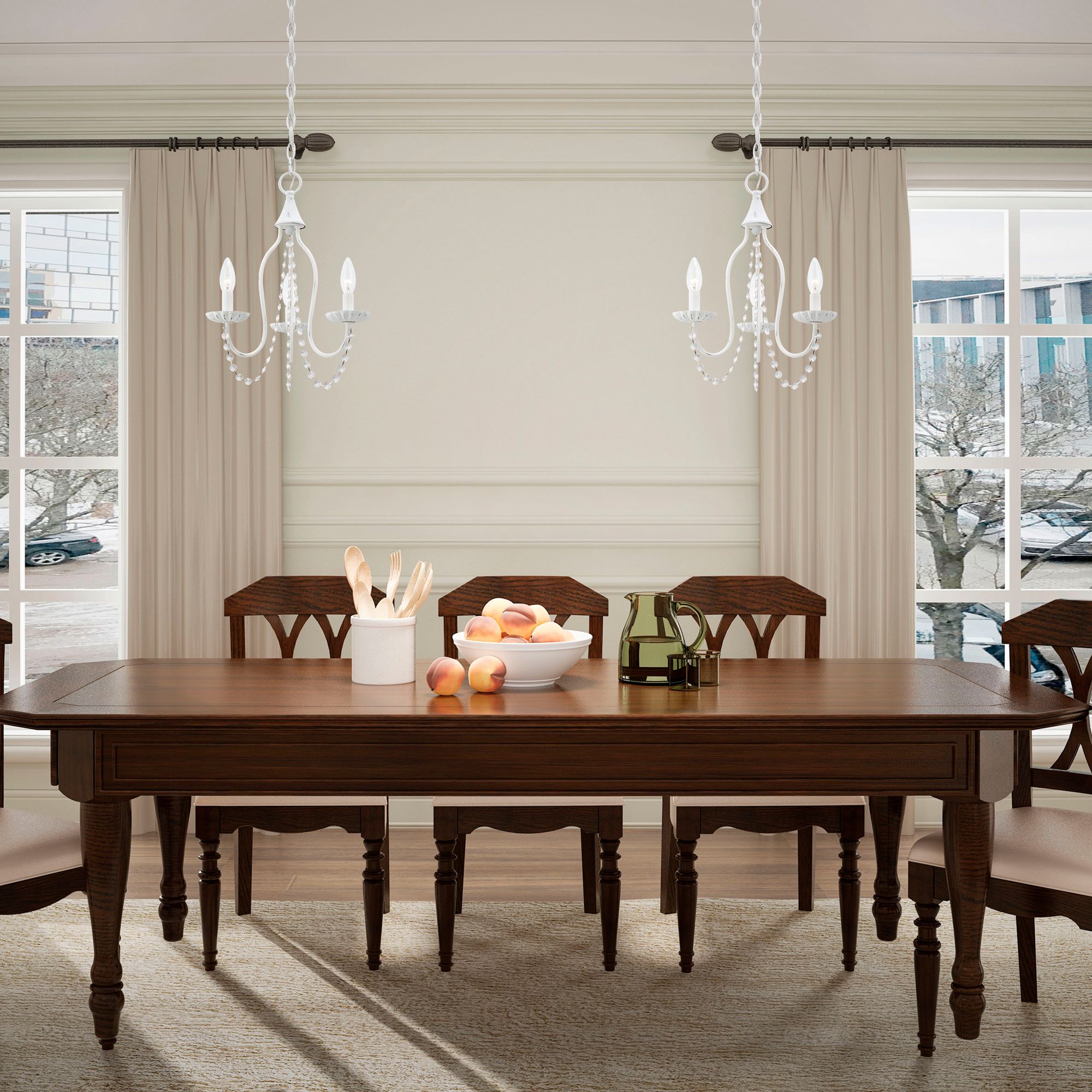 Image 7 Alessia 3 Light Antique White Mini Chandelier more views