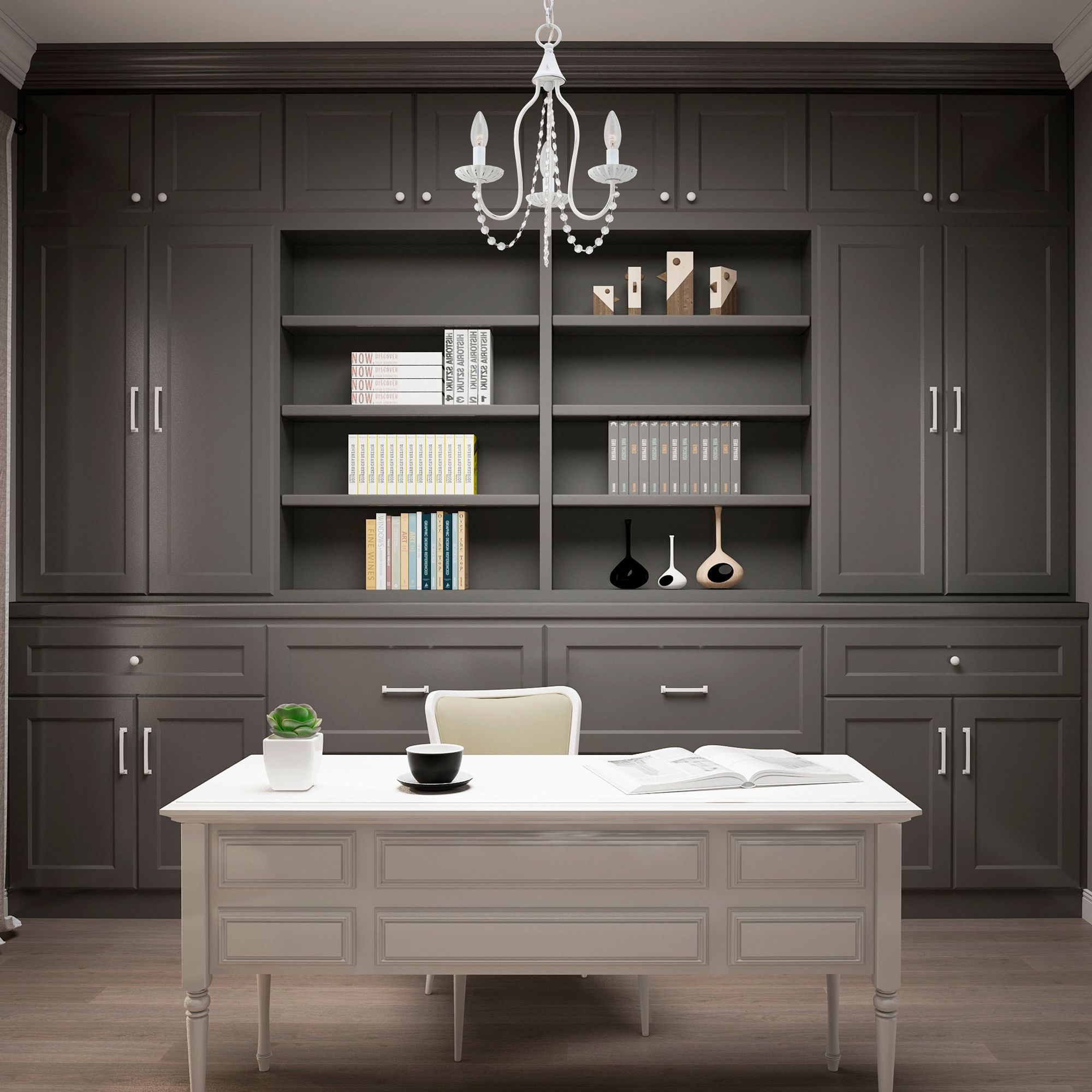 Alessia 3 Light Antique White Mini Chandelier