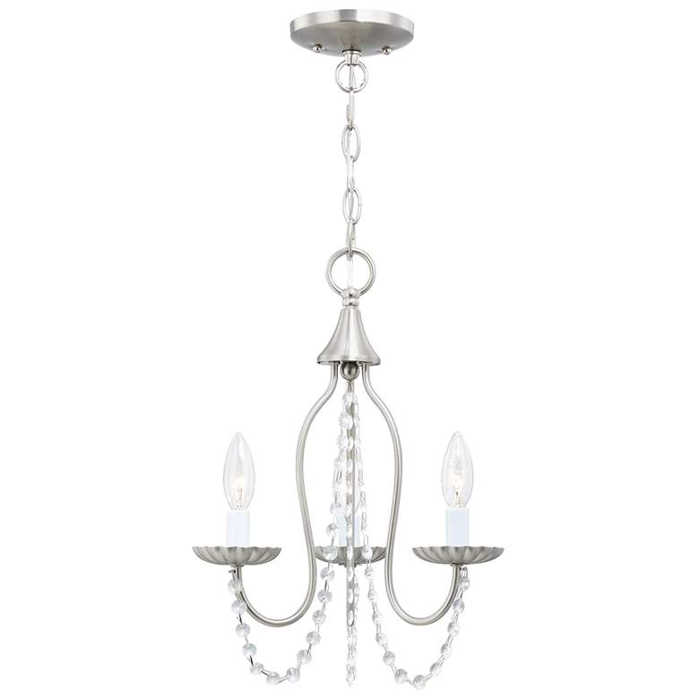 Image 1 Alessia 3 Light Brushed Nickel Mini Chandelier