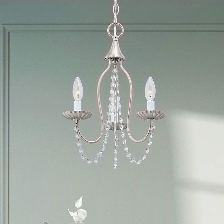 Image 1 Alessia 3 Light Brushed Nickel Mini Chandelier