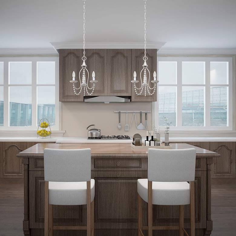 Image 7 Alessia 3 Light Brushed Nickel Mini Chandelier more views
