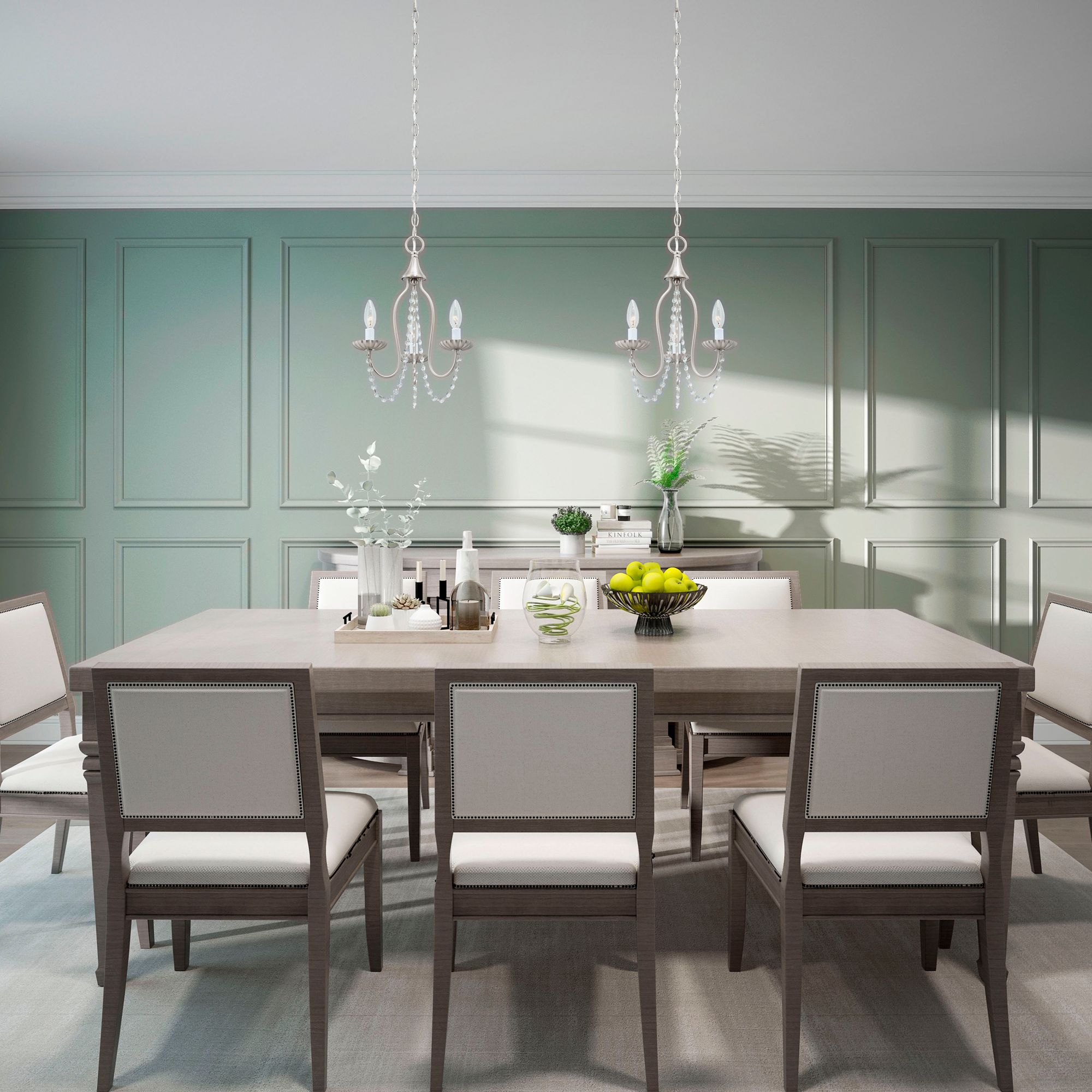 Alessia 3 Light Brushed Nickel Mini Chandelier