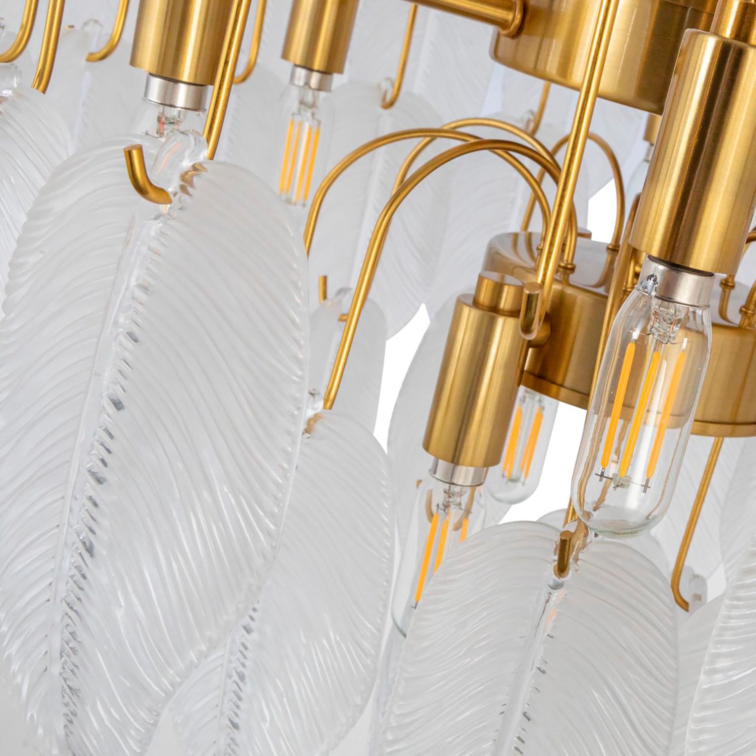 Image 3 Alessia 33.6" Wide 24-Light Brushed Brass Chandelier With White Glass  more views