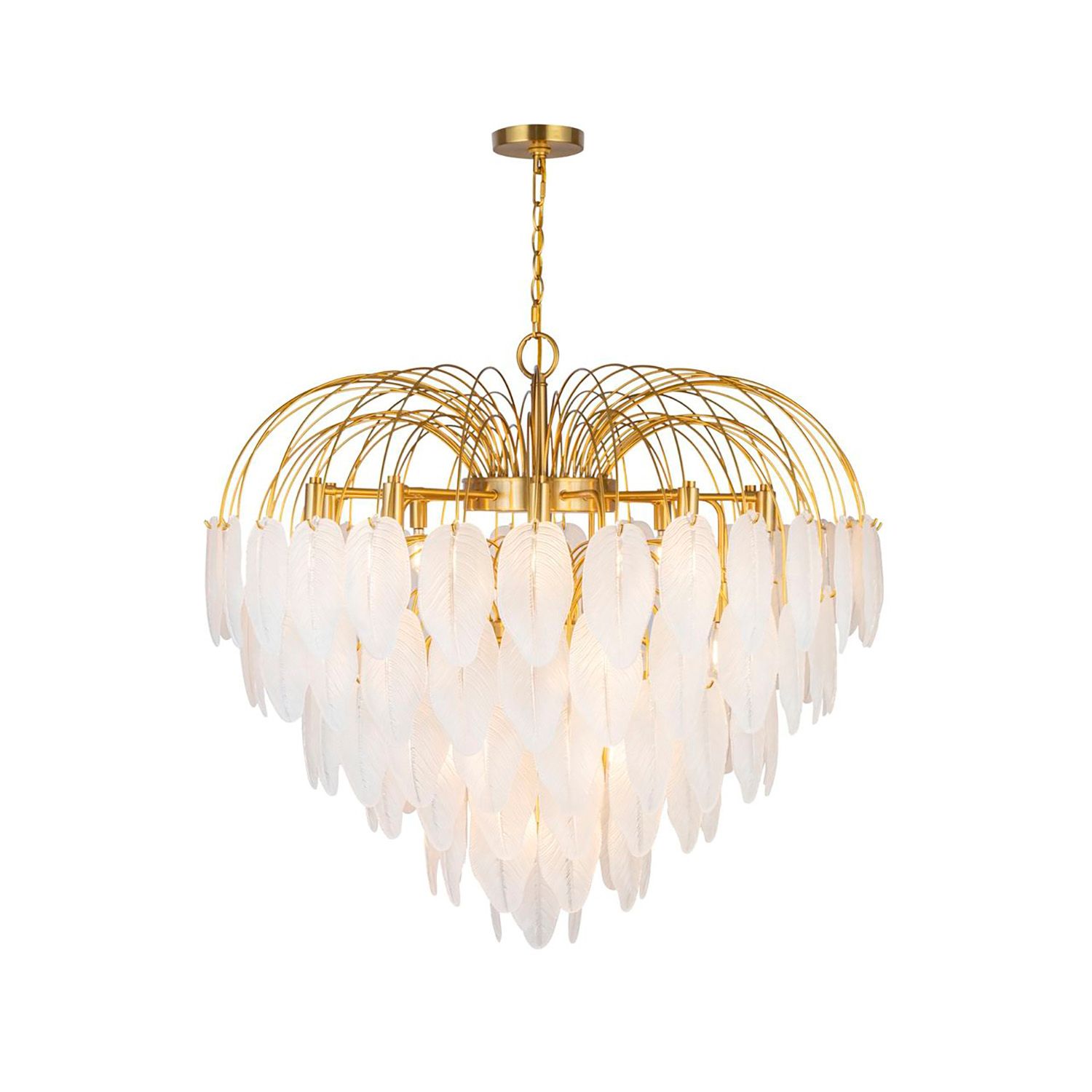 Image 6 Alessia 33.6" Wide 24-Light Brushed Brass Chandelier With White Glass  more views