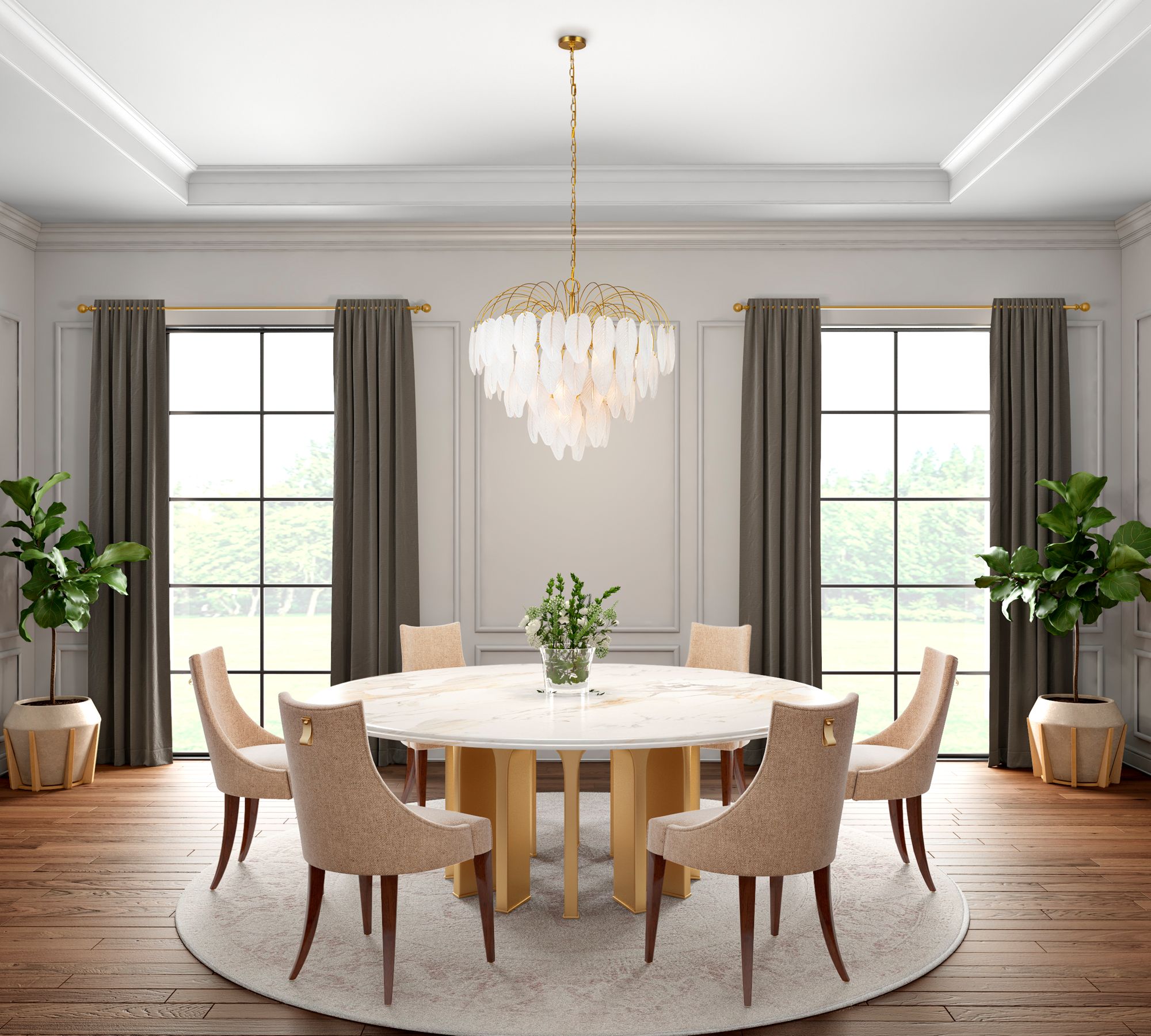 Image 7 Alessia 33.6" Wide 24-Light Brushed Brass Chandelier With White Glass  more views