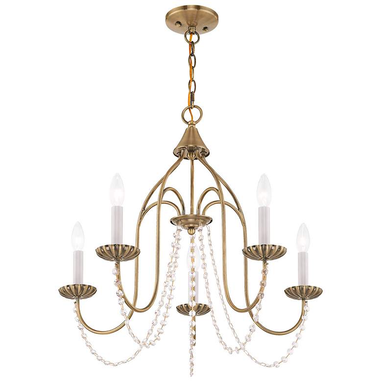 Image 7 Alessia 5 Light Antique Brass Chandelier more views