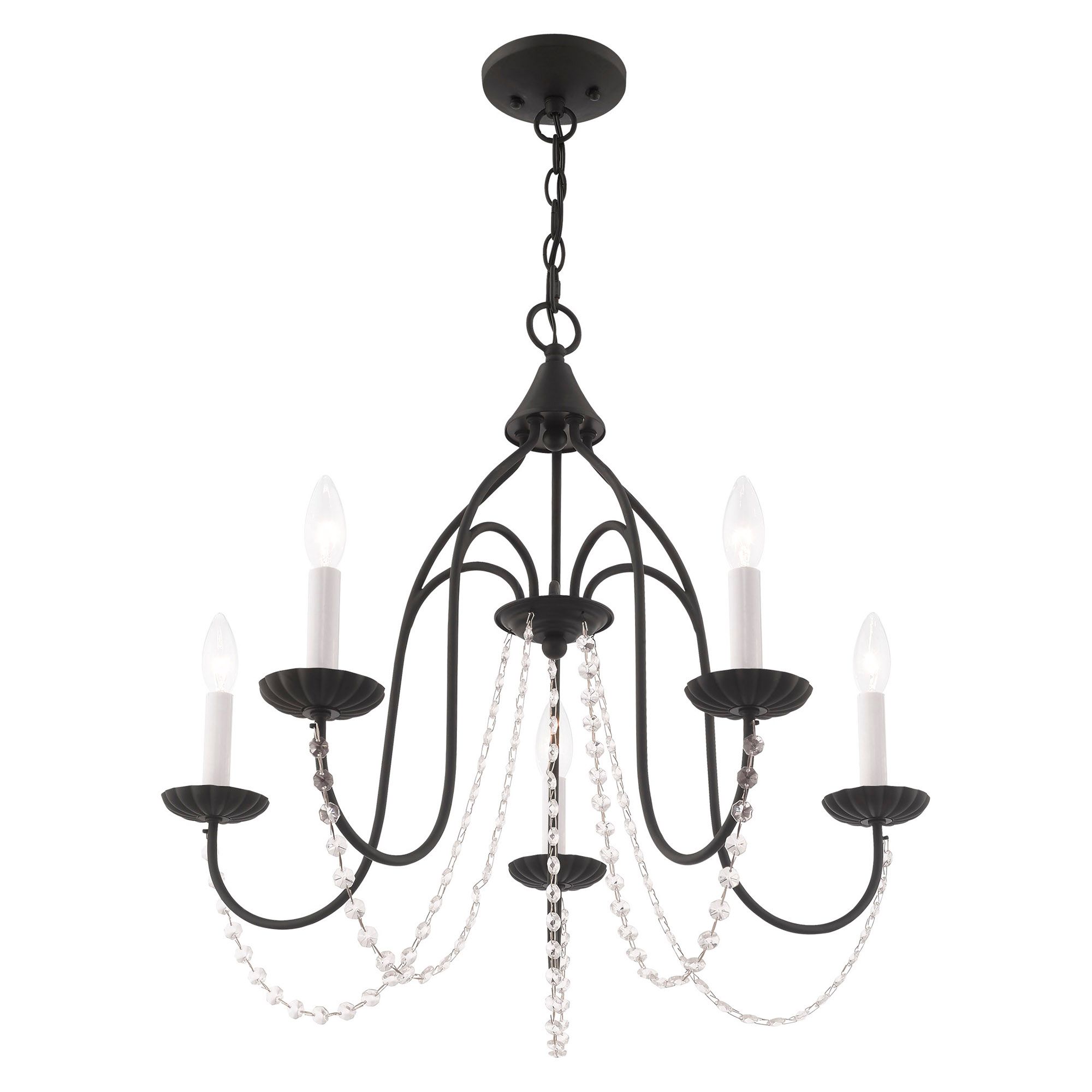 Image 6 Alessia 5 Light Black Chandelier more views