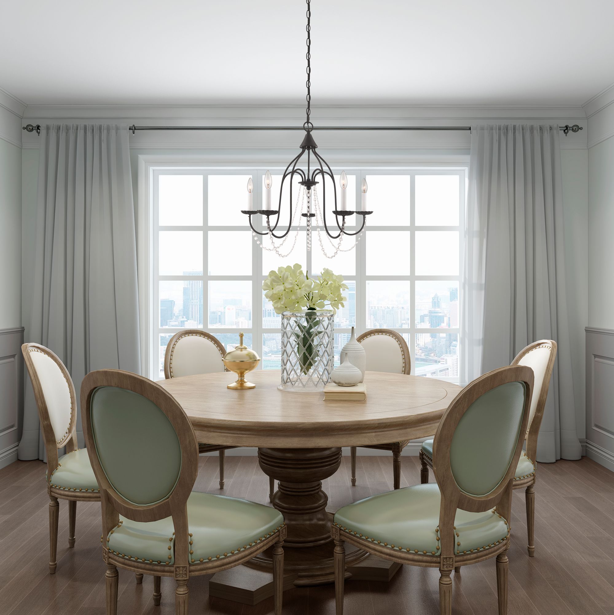 Image 7 Alessia 5 Light Black Chandelier more views