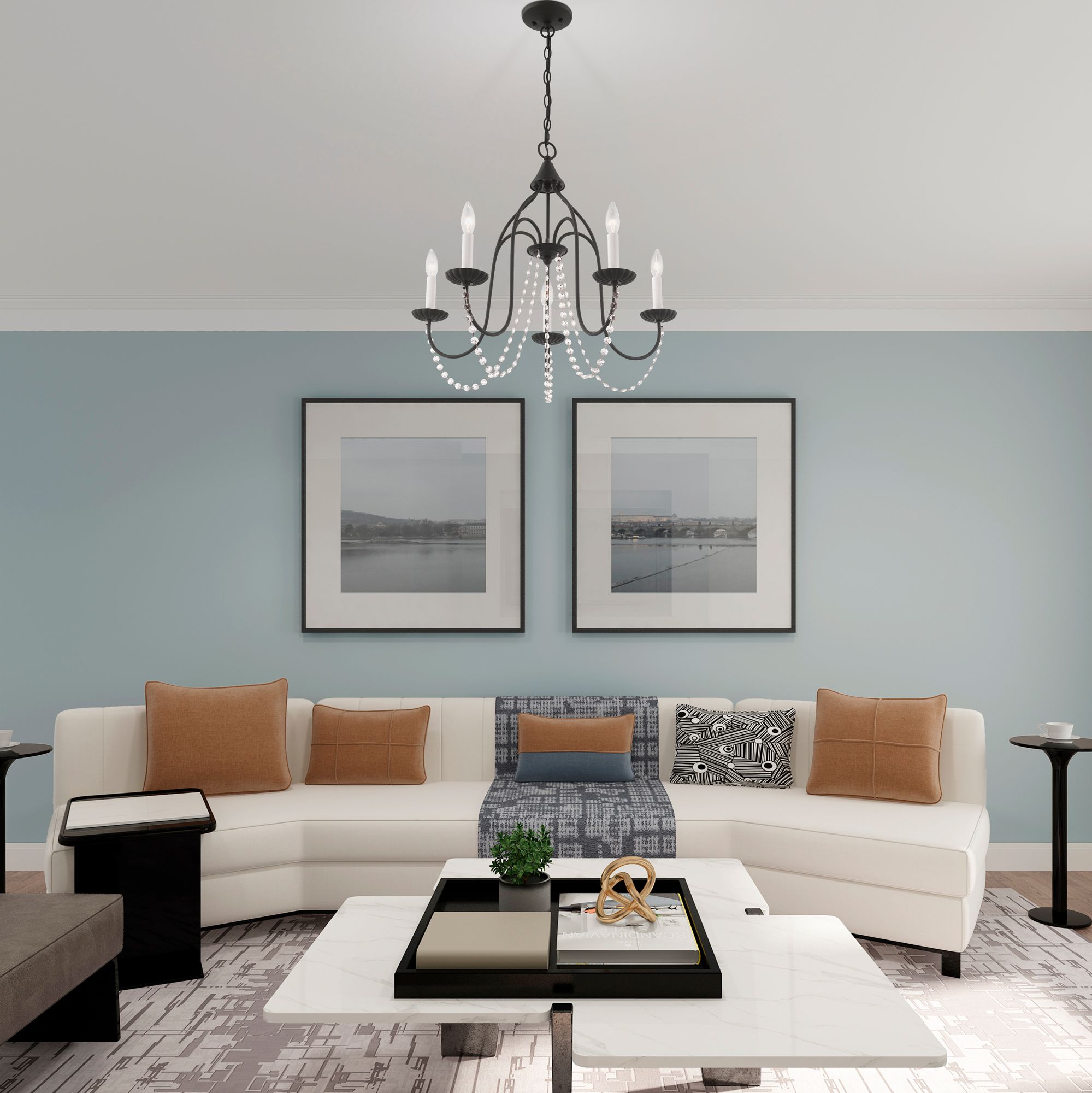 Alessia 5 Light Black Chandelier