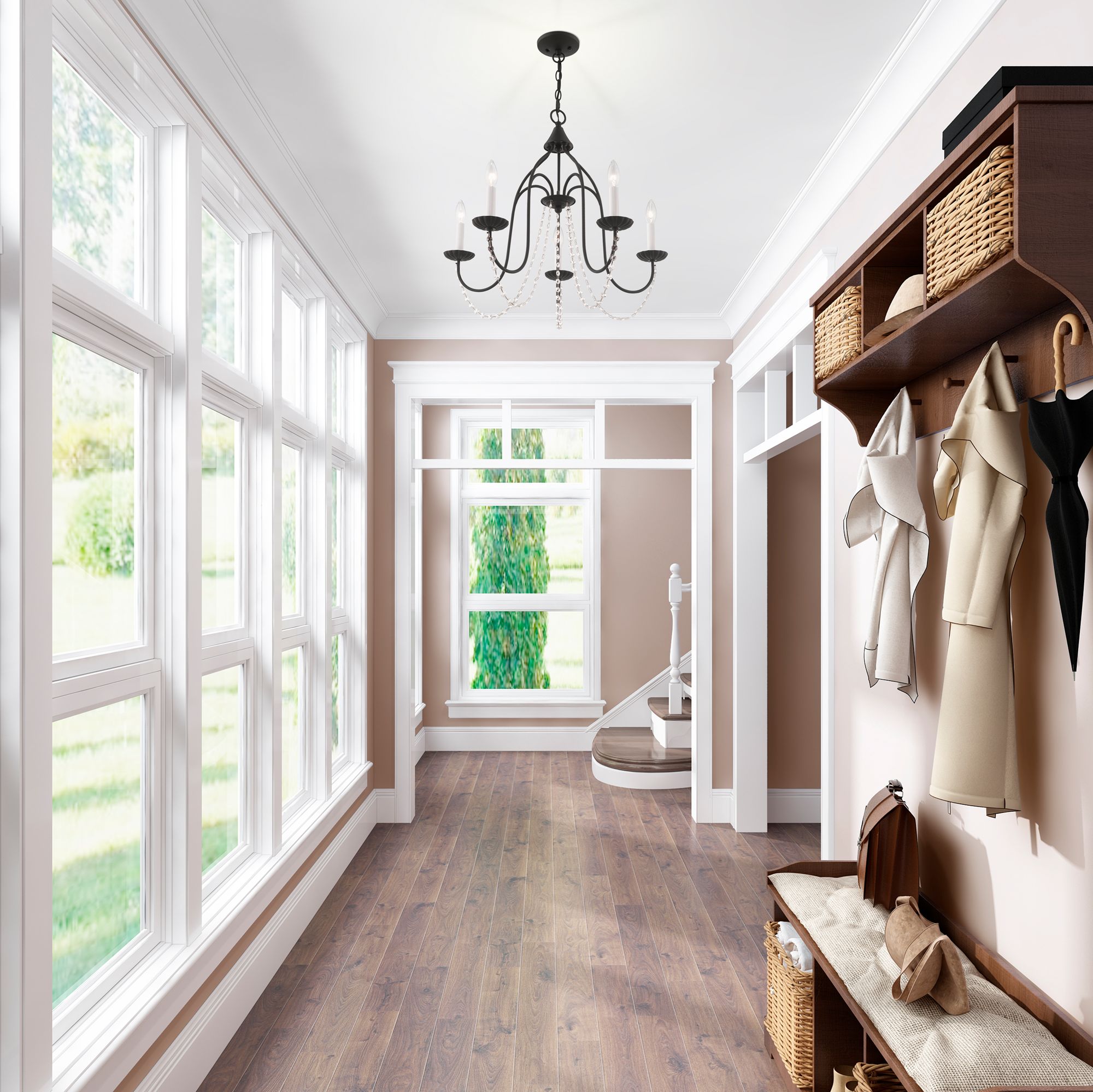 Alessia 5 Light Black Chandelier