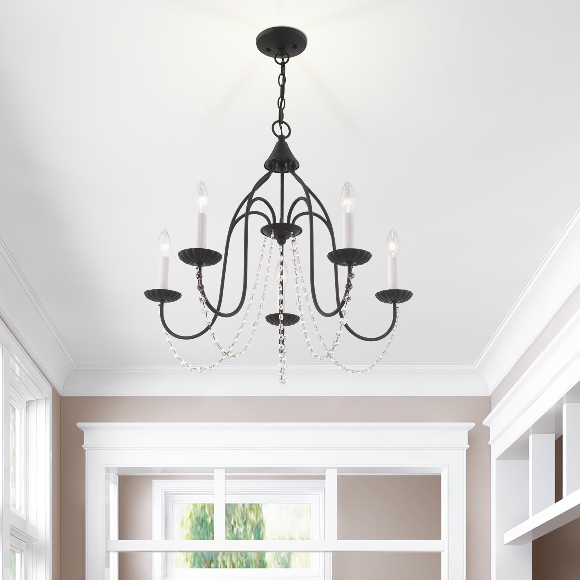 Alessia 5 Light Black Chandelier