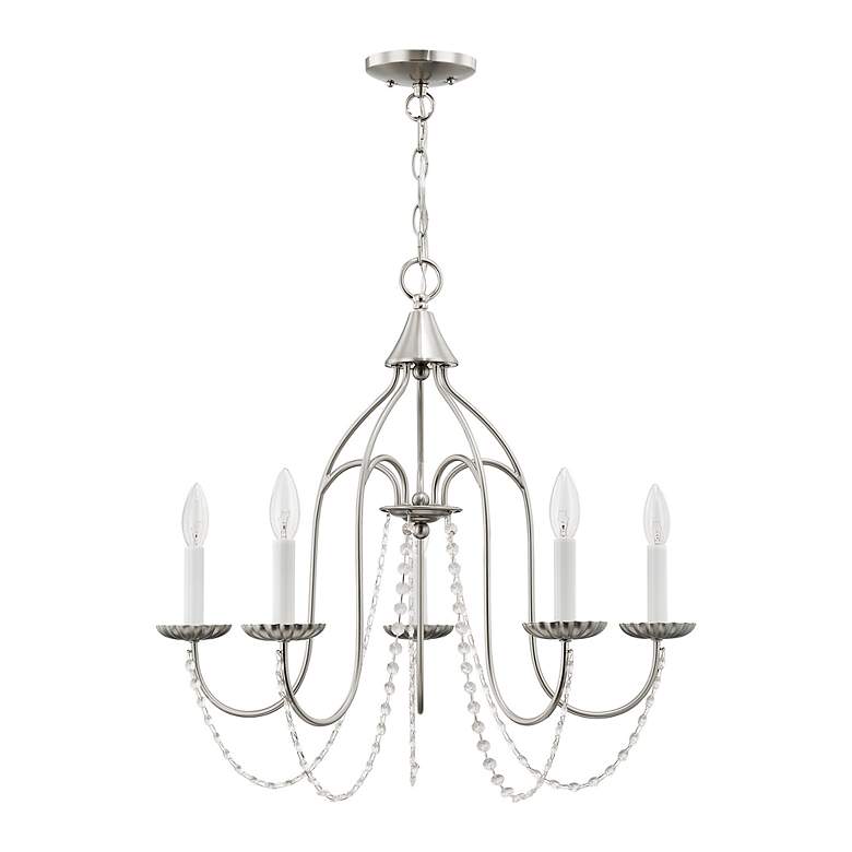 Image 4 Alessia 5 Light Brushed Nickel Chandelier more views