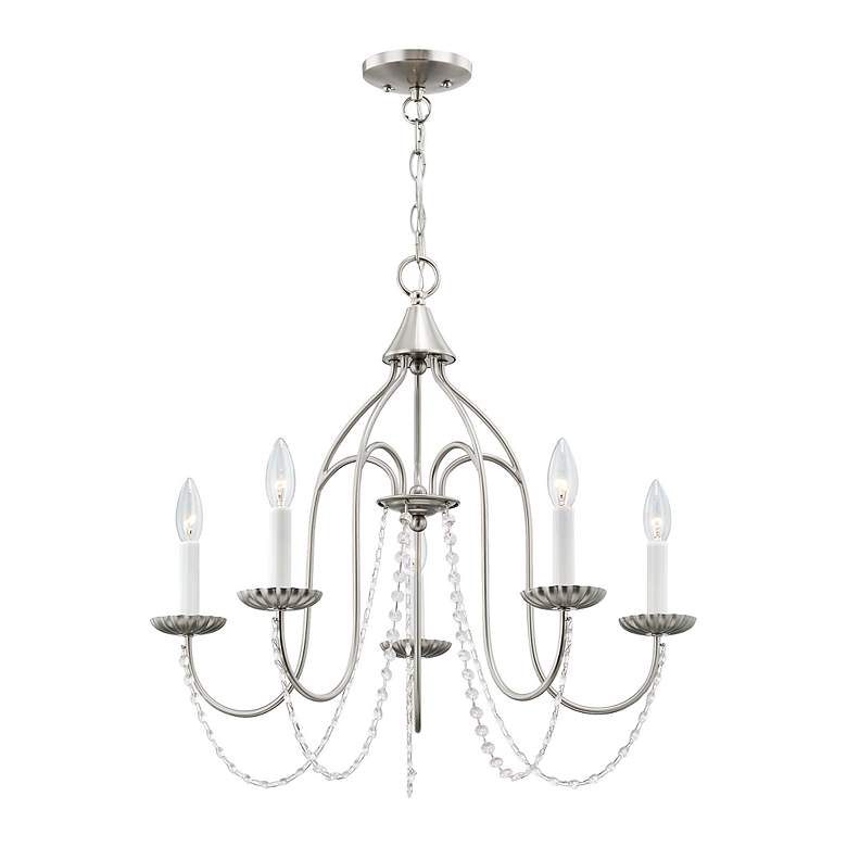 Image 5 Alessia 5 Light Brushed Nickel Chandelier more views