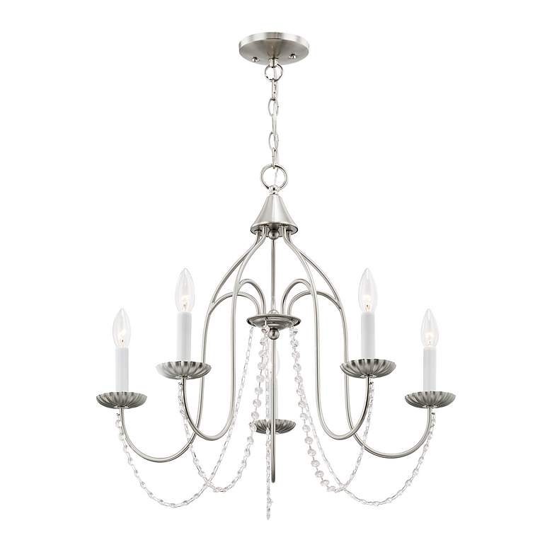 Image 6 Alessia 5 Light Brushed Nickel Chandelier more views