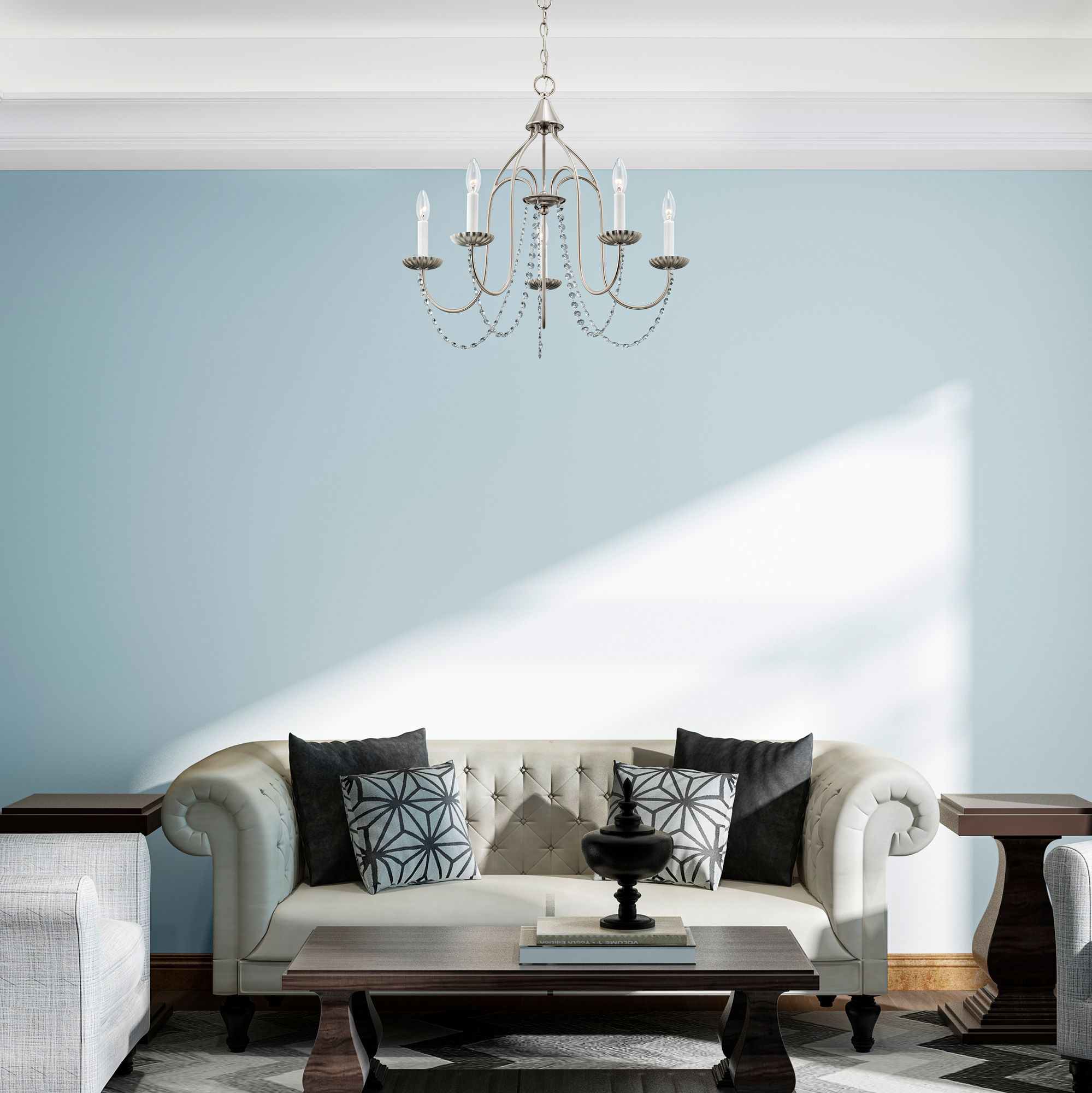 Alessia 5 Light Brushed Nickel Chandelier