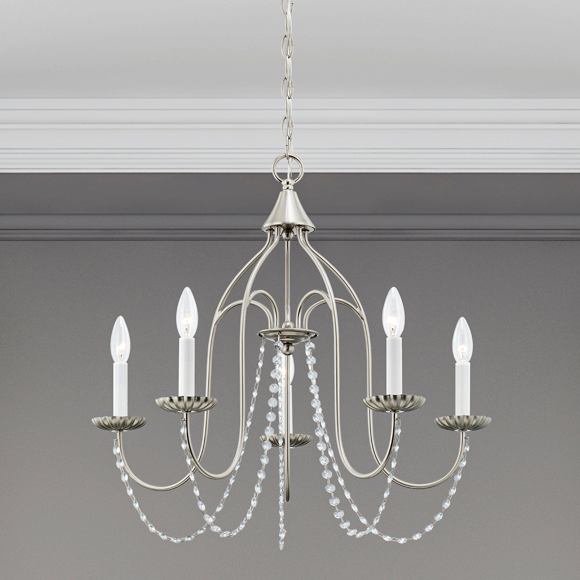 Alessia 5 Light Brushed Nickel Chandelier