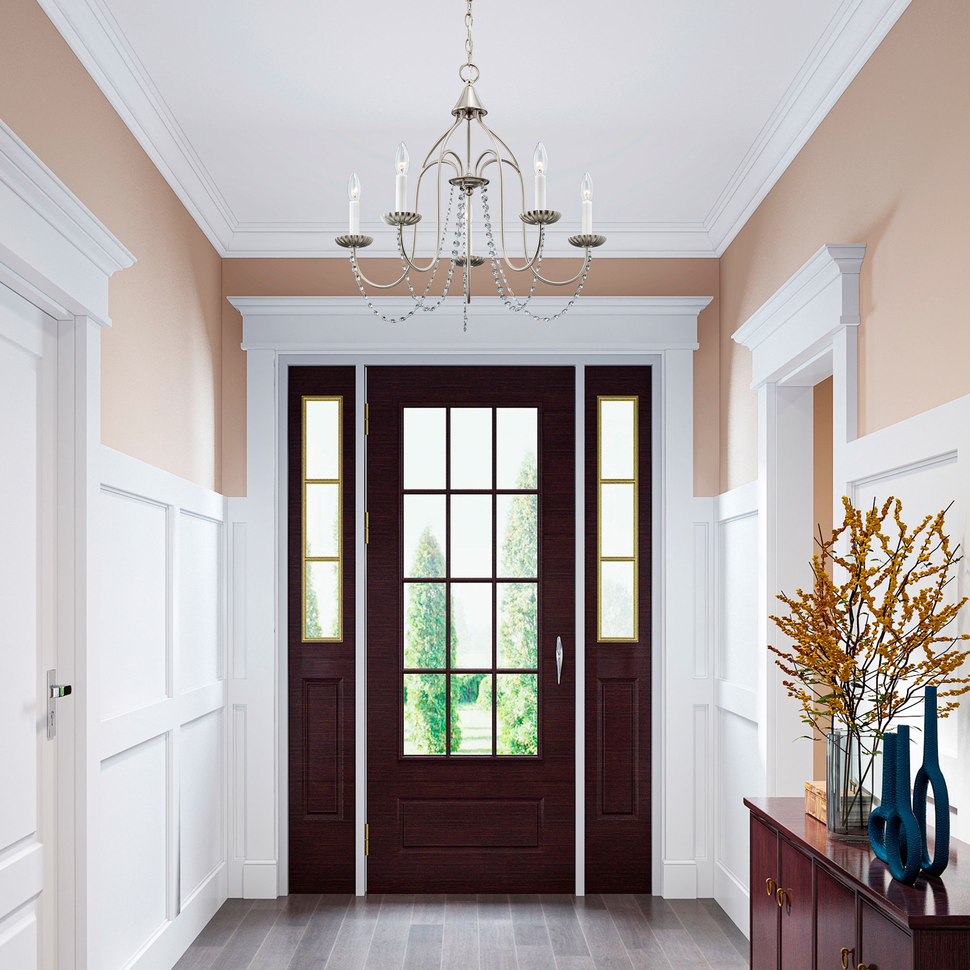 Alessia 5 Light Brushed Nickel Chandelier