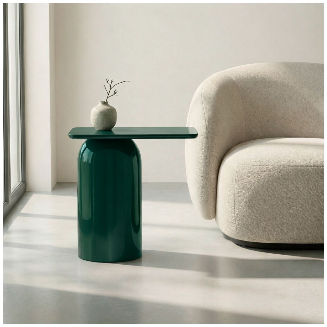 Image 6 Alessia Enamel End Table Obsidian Green more views