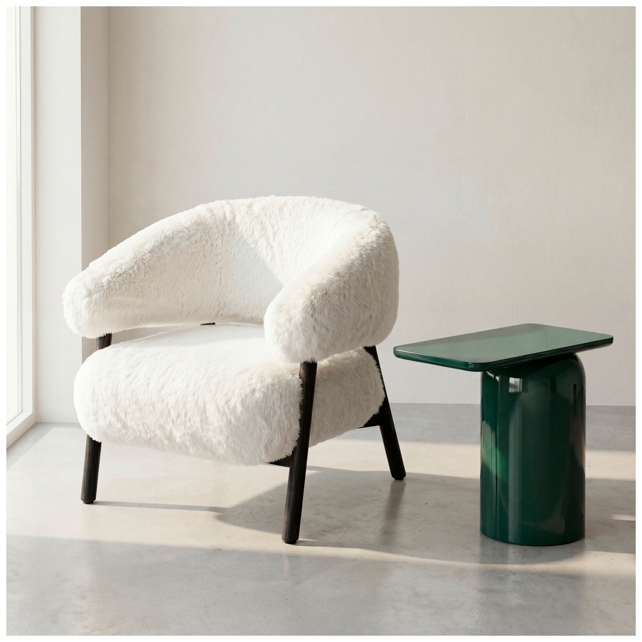 Image 7 Alessia Enamel End Table Obsidian Green more views