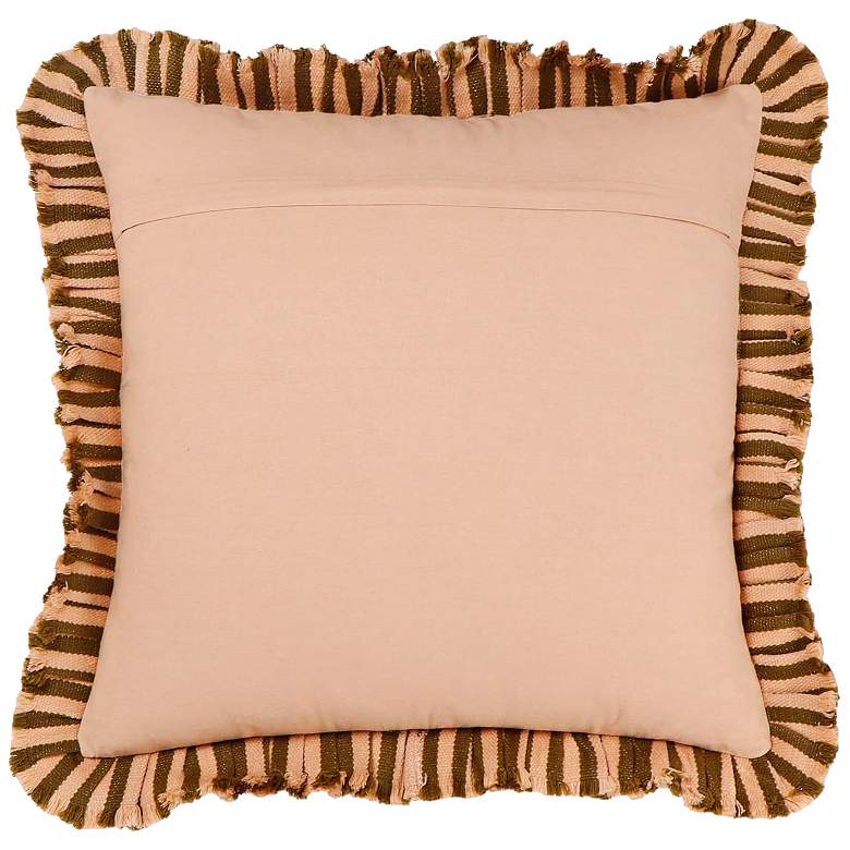 Image 3 Alessia Taupe Striped Ruffle 20" Square Accent Pillow more views