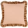 3_Alessia Taupe Striped Ruffle 20" Square Accent Pillow more views