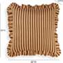 4_Alessia Taupe Striped Ruffle 20" Square Accent Pillow more views