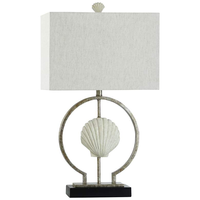 Image 1 Aleutian 31 inch Rustic Coastal Style Table Lamp With Floated Seashell