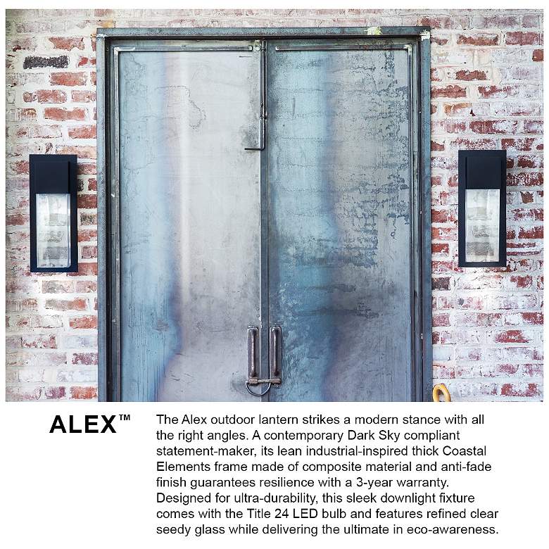 Image 5 Alex 15 3/4" High Antique Brushed LED Outdoor Wall Light more views