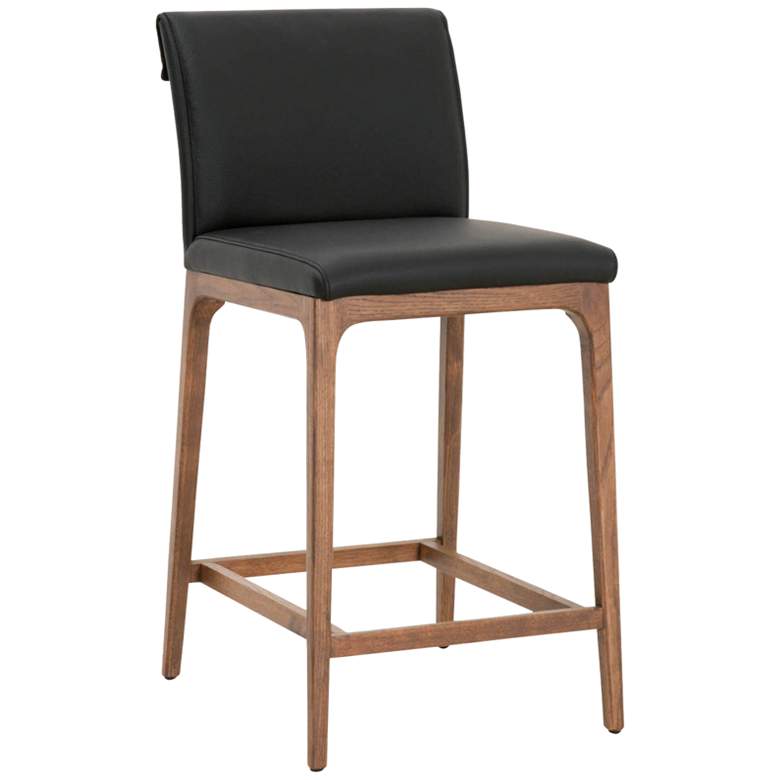 Image 1 Alex 26" Sable Leather and Walnut Counter Stool