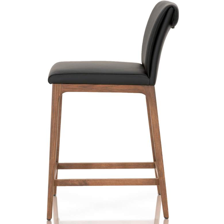 Image 3 Alex 26" Sable Leather and Walnut Counter Stool more views