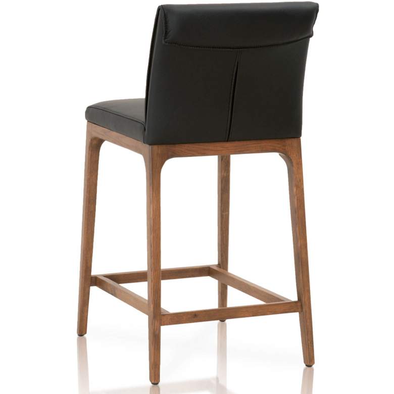 Image 4 Alex 26" Sable Leather and Walnut Counter Stool more views