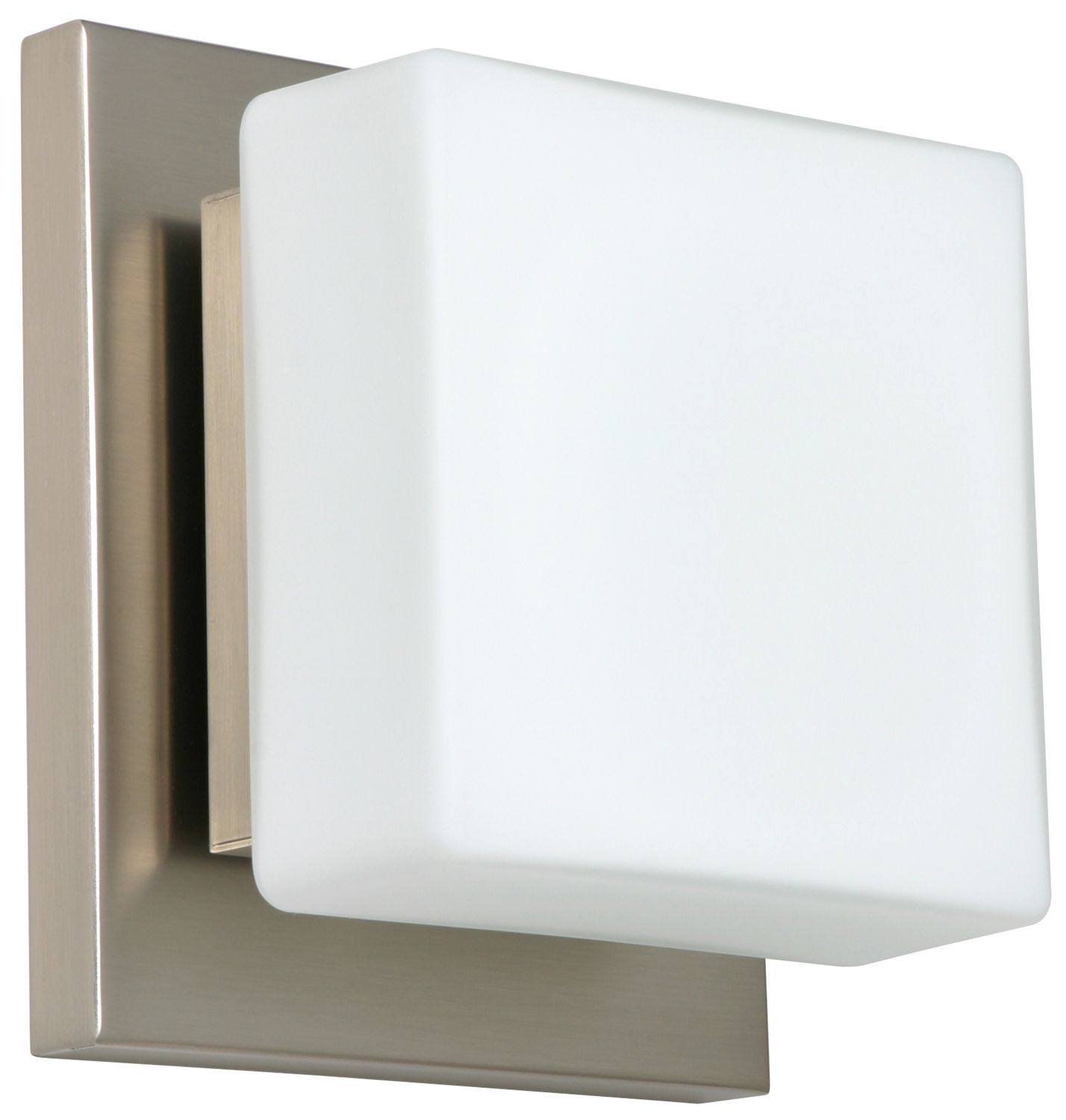 Thumbnail2 of Alex 5 1/2" High Opal Matte/Satin Nickel Wall Sconce