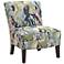 Alex Multi-Color Abstract Fabric Slipper Accent Chair