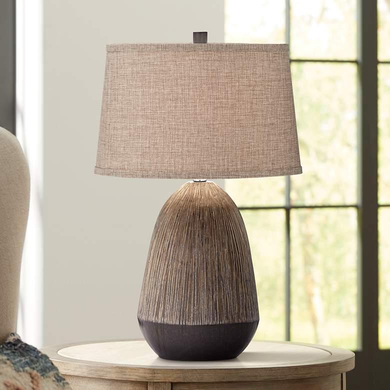 Image 1 Alex Two-Tone Charcoal Table Lamp