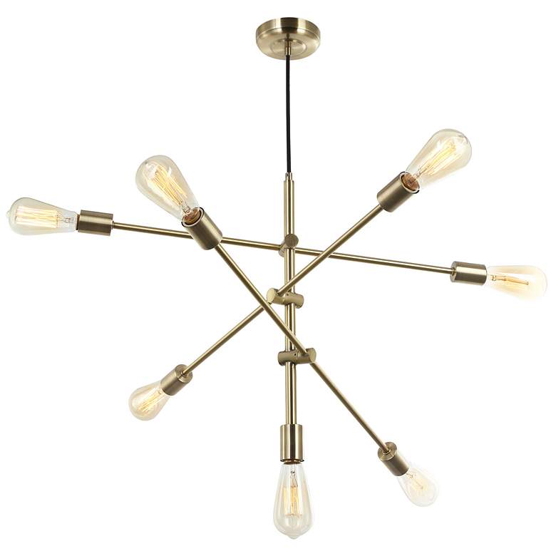 Image 1 Alexa 28" Wide 7 Light Aged Brass Adjustable Pendant