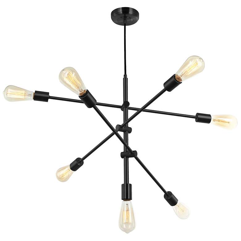 Image 1 Alexa 28" Wide 7 Light Matte Black Adjustable Pendant